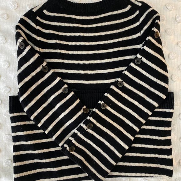 Madewell Button-Sleeve Sweater-Dress in Stripe - Picture 7 of 8
